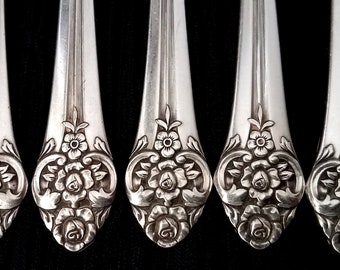 1948 PLANTATION Silver Plate Flatware, Vintage Ornate Floral 1881 Rogers Silverware, Place & Serving, Kitchen Dining, Replacements, Jewelry