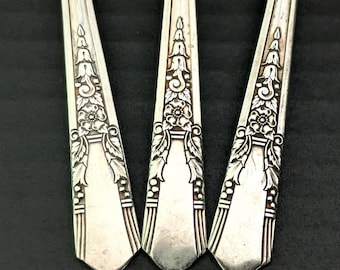 Cubiertos plateados JASMINE 1939, cubiertos florales vintage, SL&GH Rogers, decoración para cocina, comedor y hogar, cubiertos de repuesto para joyería y artesanía.