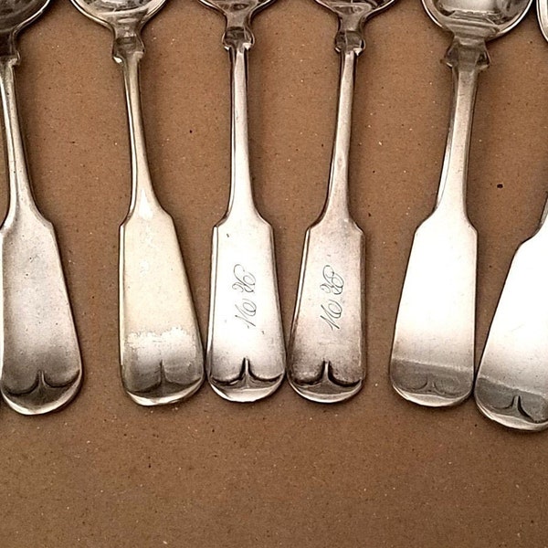 TIPPED Silverplate Flatware, Teaspoons, Rogers, Reed & Barton, Crown Guild, Vintage Silverware, Kitchen Dining, Home Decor, Jewelry Craft