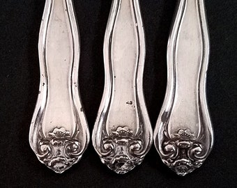 1910 LEYLAND Silverplate Butter Spreaders, 1881 Rogers, Vintage Silverware Flatware, Replacements, Kitchen Dining, Gift, Silverware Jewelry