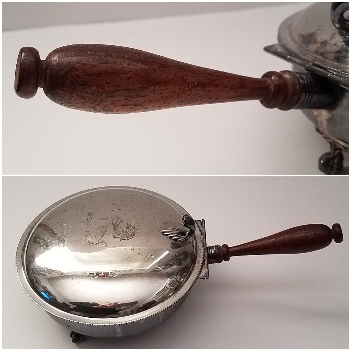 Vintage Silver Plate Horse Silent Butler Crumb Catcher