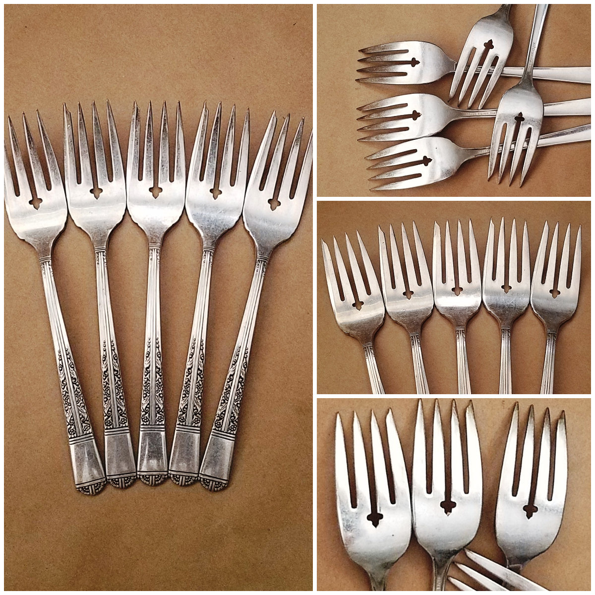 1937 ROYAL YORK OAKLEIGH Silverplate Flatware, Ornate Grille Style