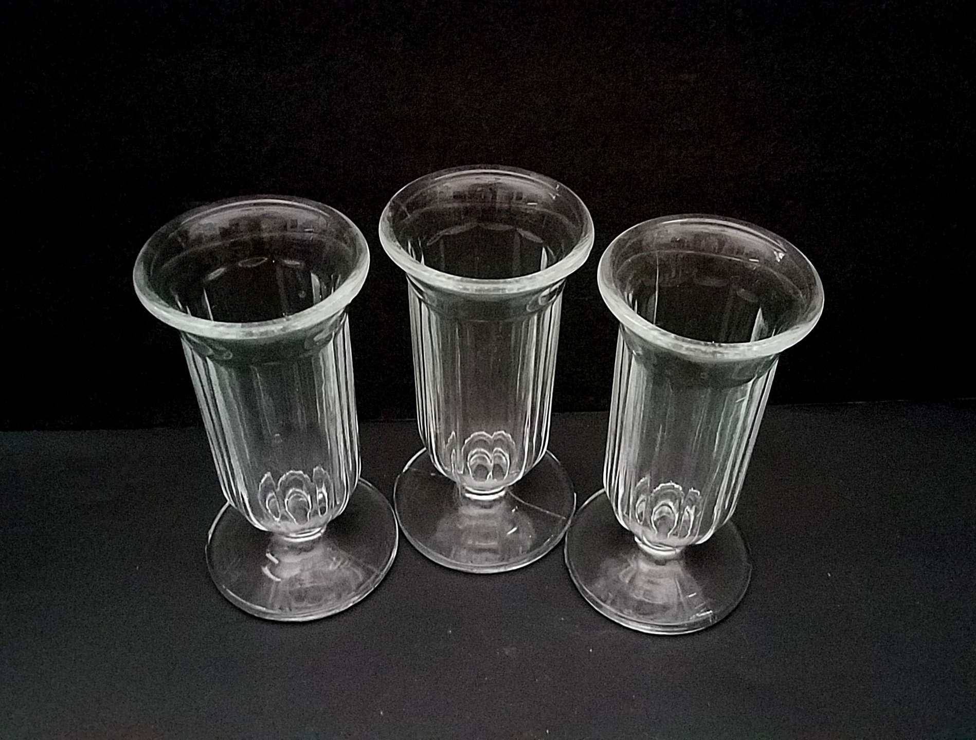 5 Vintage Glass Parfait Glasses Ice Cream Sundaejello Etsy