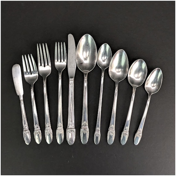 1937 FIRST LOVE Silverplate Flatware, Place & Serving, Rogers
