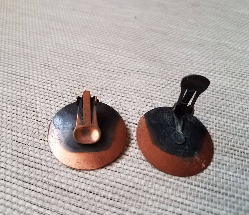 Layered Copper Painters Palette Pendant /& Earrings Vintage Artist Necklace