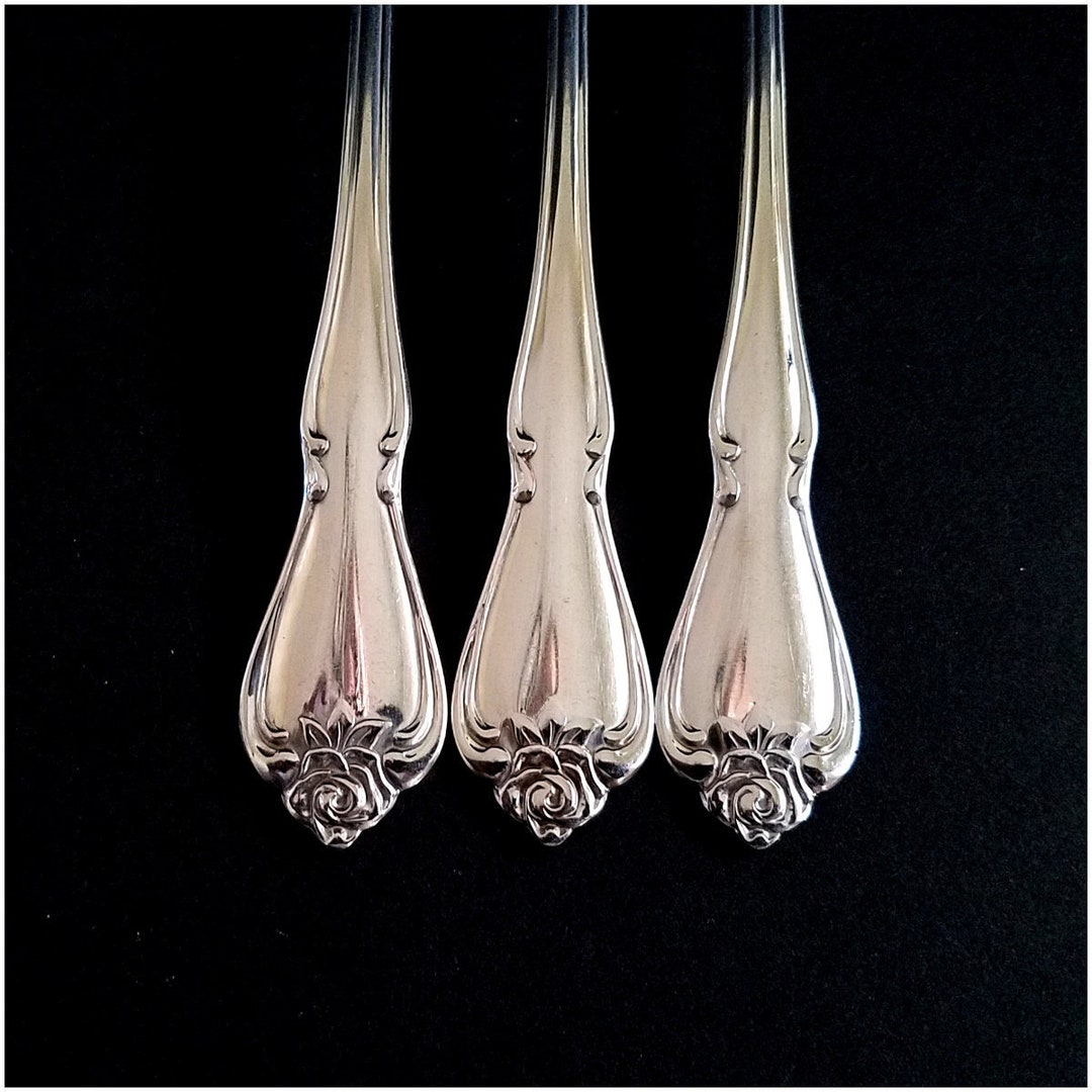 True Silverware Vintage ARBOR ROSE-TRUE Rose Stainless Flatware Silverware, Oneida ...