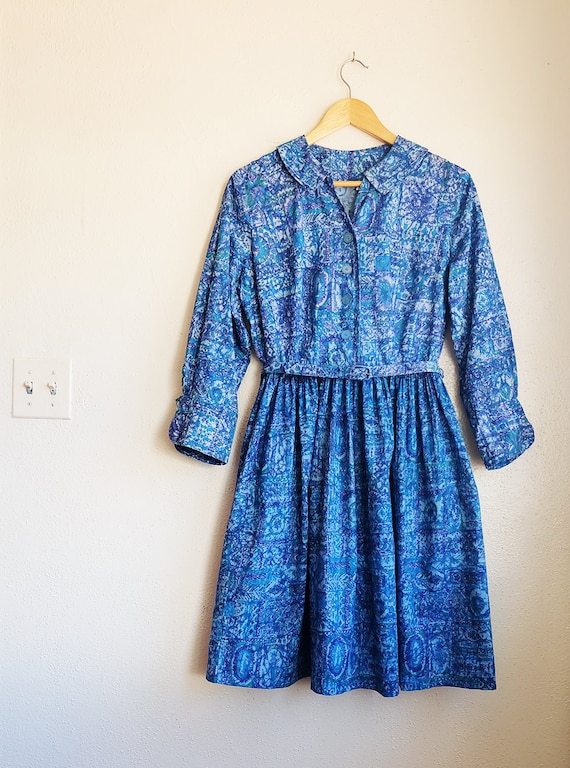 Vintage 1950s Shirtdress | Fit & Flare 50s Dress … - image 3