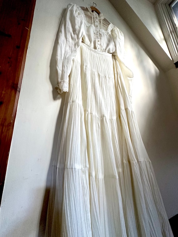Vintage Gunne Sax Skirt Set: Semi Sheer Gauze Blo… - image 5