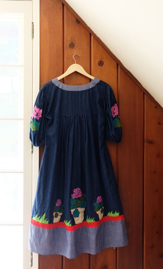 Vintage Denim Dress | Vintage Jean Dresses | Deni… - image 9