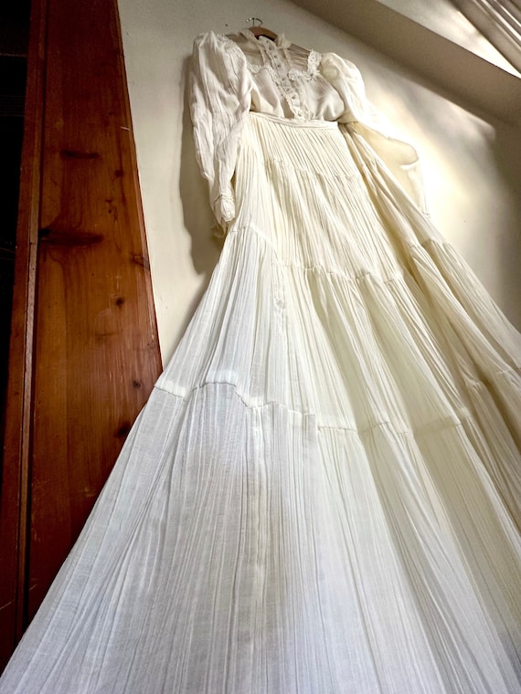 Vintage Gunne Sax Skirt Set: Semi Sheer Gauze Blo… - image 2