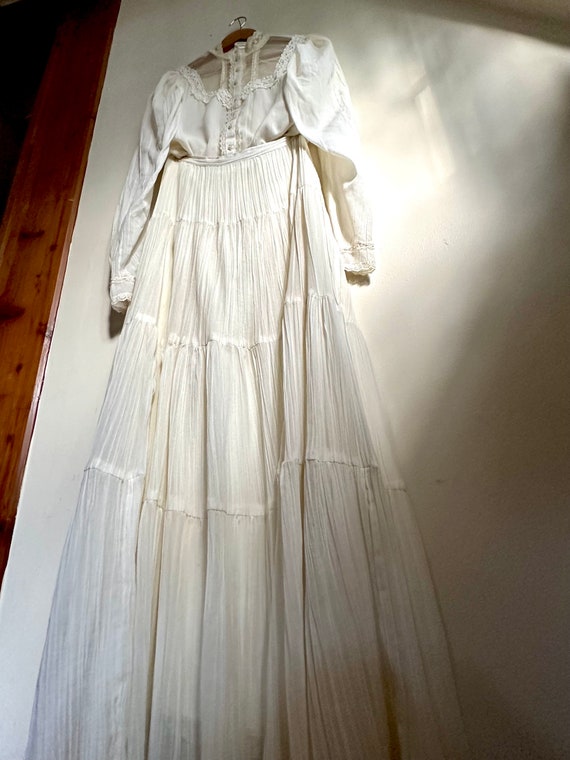 Vintage Gunne Sax Skirt Set: Semi Sheer Gauze Blo… - image 4