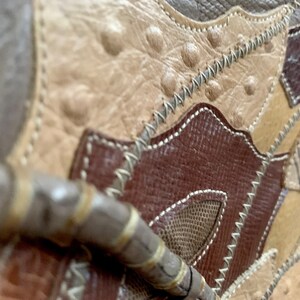 1980s Statement Vintage Handbag With Crossbody Styling in Textured Leathers