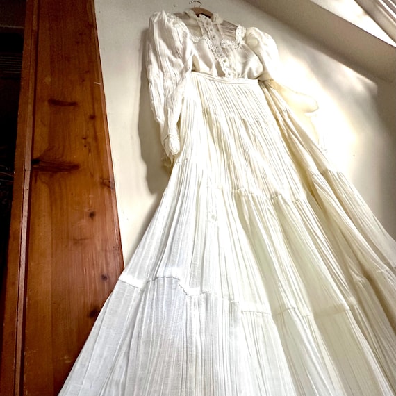 Vintage Gunne Sax Skirt Set: Semi Sheer Gauze Blo… - image 1