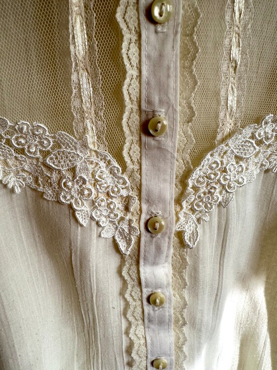 Vintage Gunne Sax Skirt Set: Semi Sheer Gauze Blo… - image 14