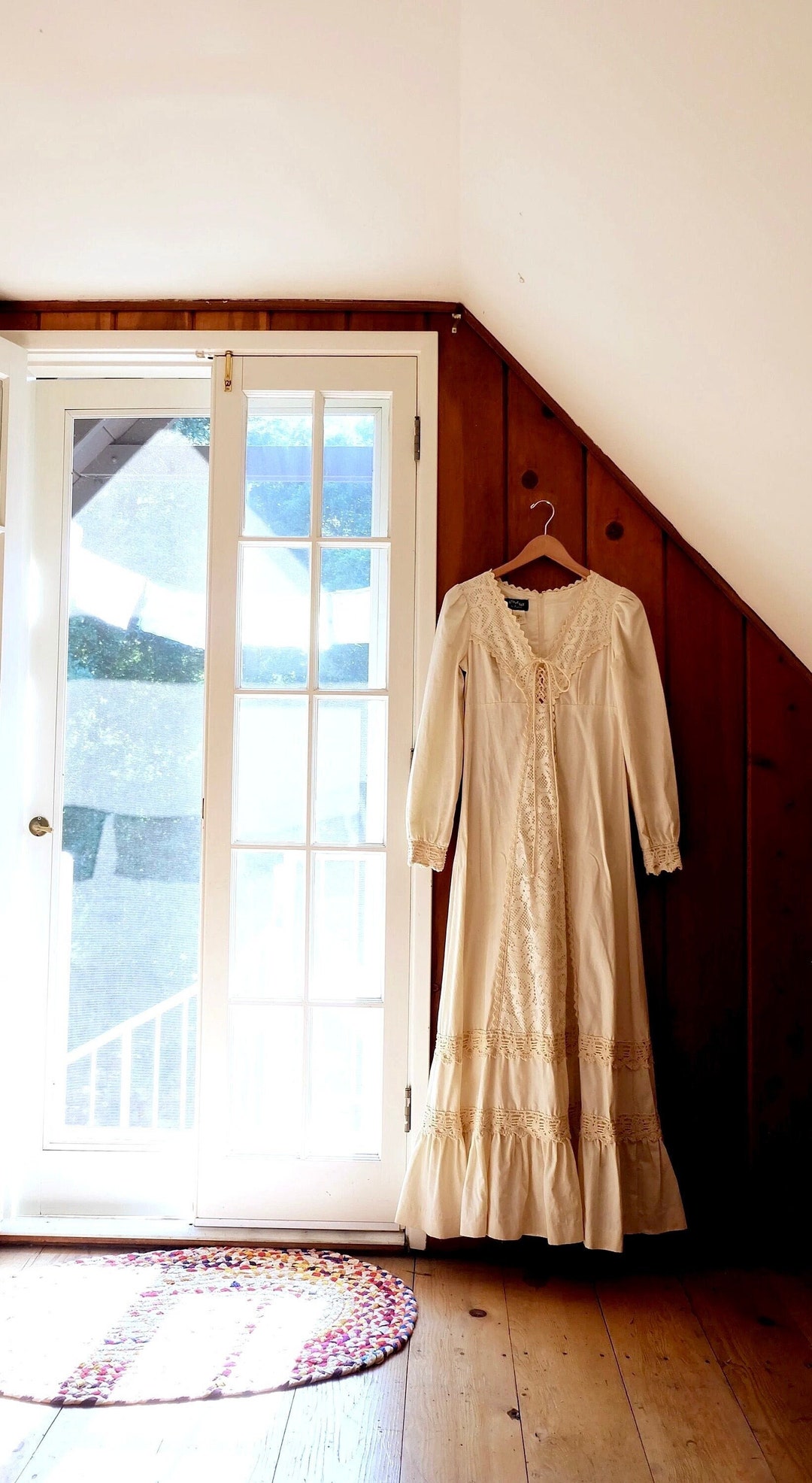 Vintage Black Label Gunne Sax Dress: Cotton Muslin Corset Maxi With ...