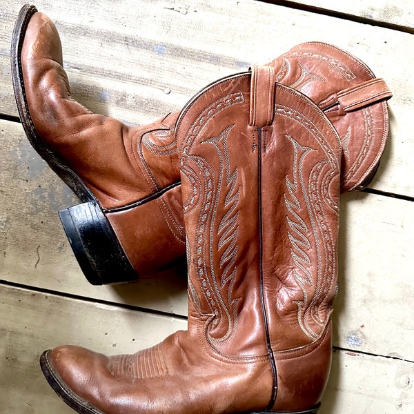 Vintage Tony Lama Cowboy Boots | Men's Vintage Cowboy Boots | Designer Vintage Mens Boots | Perfectly Aged Men’s Vintage Boots