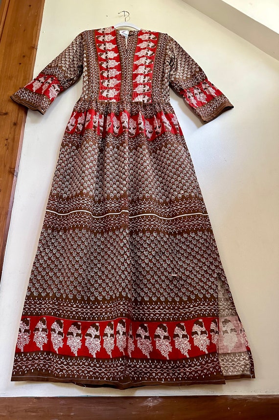 Vintage India Dress in Hand Block Printed Cotton - Etsy