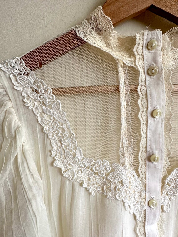 Vintage Gunne Sax Skirt Set: Semi Sheer Gauze Blo… - image 20