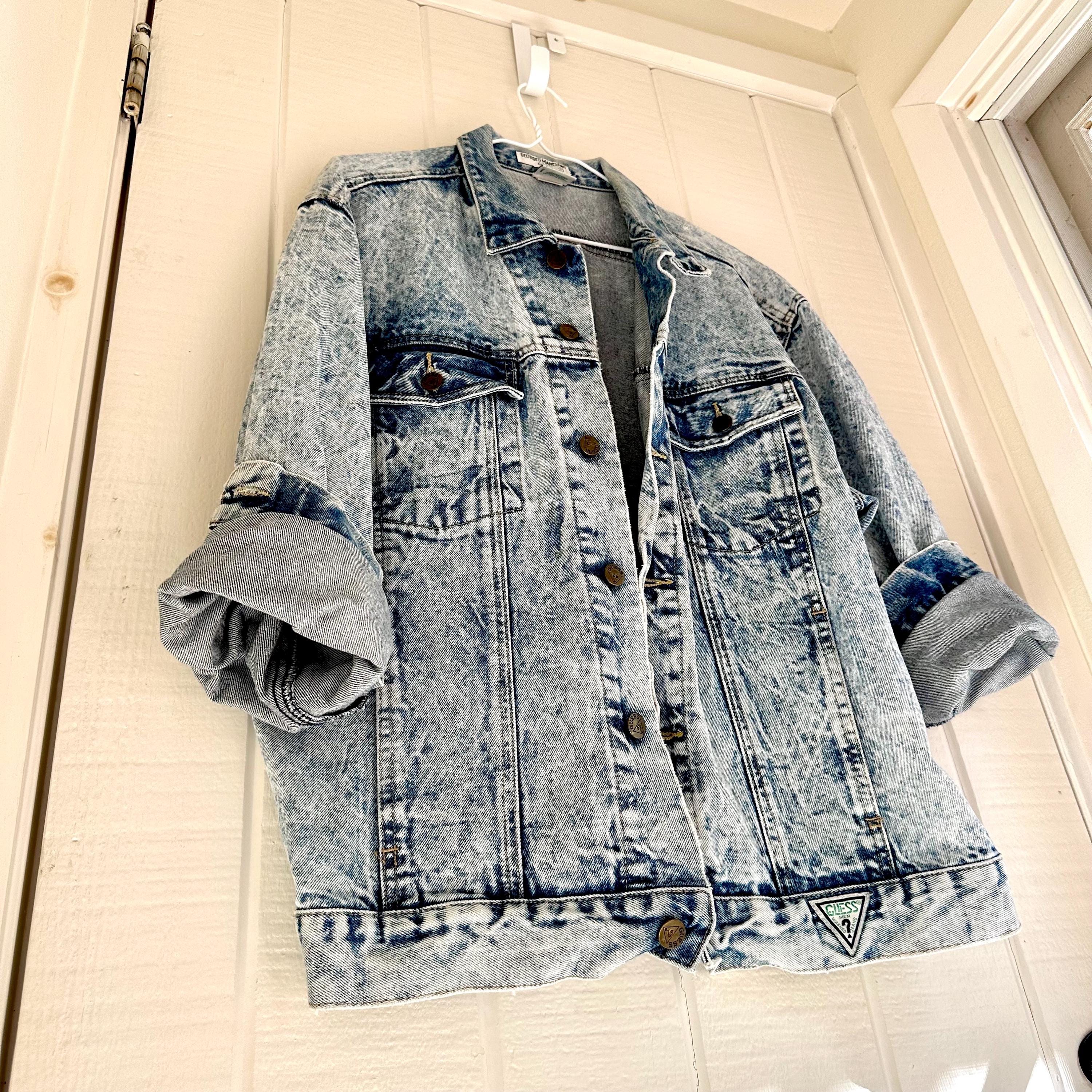 Vintage Guess Jean Jacket in Iconic 80s Acid Wash Denim - Etsy