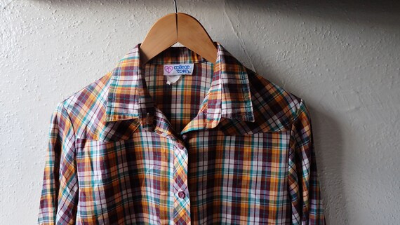 Vintage 70s Cowgirl Shirt | 1970s Plaid Women's B… - image 4