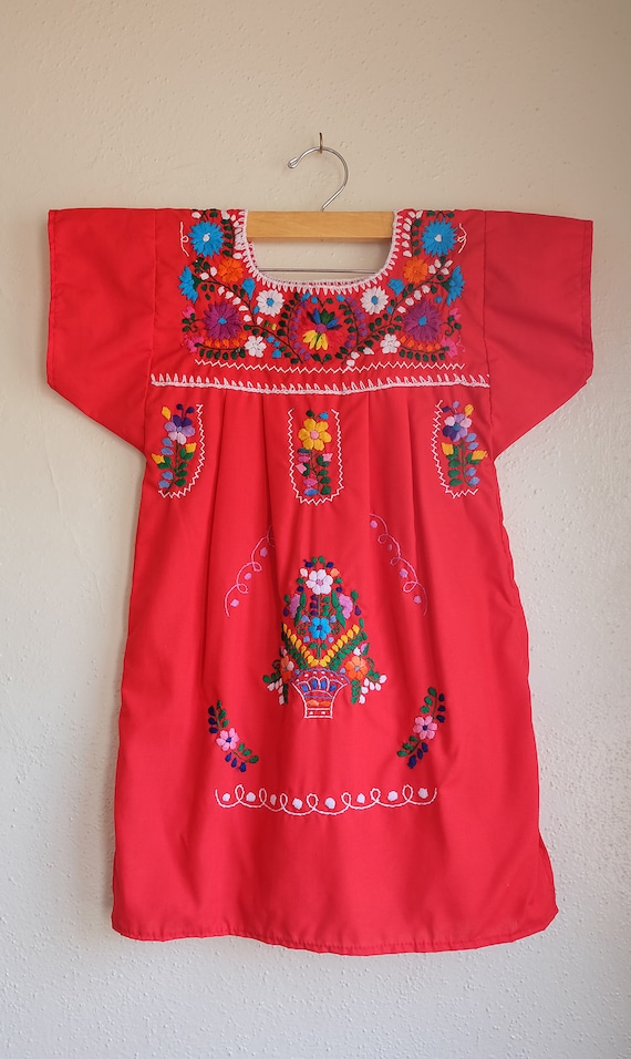 Vintage Mexican Embroidered Dress | Girls Mexico … - image 2