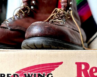 Vintage Red Wing Boots With Original Box - Etsy