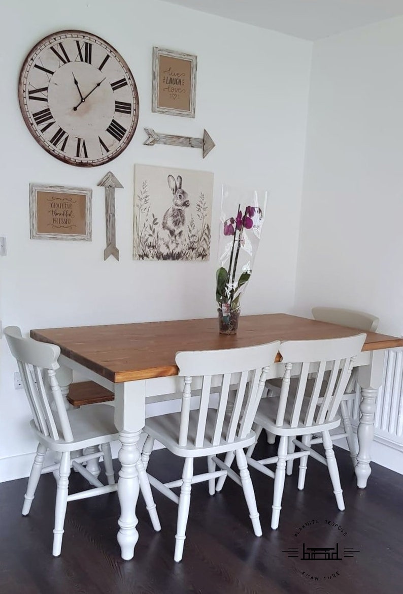 Reclaimed Dining Table and Chairs or bench Upcycled Farmhouse Etsy