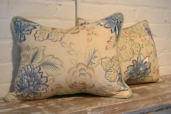 Colefax Fowler Embroidered Floral Pillows Etsy