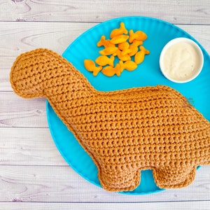 Brontosaurus Dino Chicken Nugget Crochet Pattern, Brontosaurus Dino Chicken Nugget Amigurumi Pattern, Dinosaur Crochet Pattern, Dino