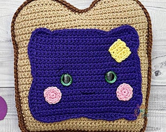 Toast Jelly Amigurumi Plushie Crochet Pattern Kawaii Cuddler Ragdoll PDF Descarga Digital