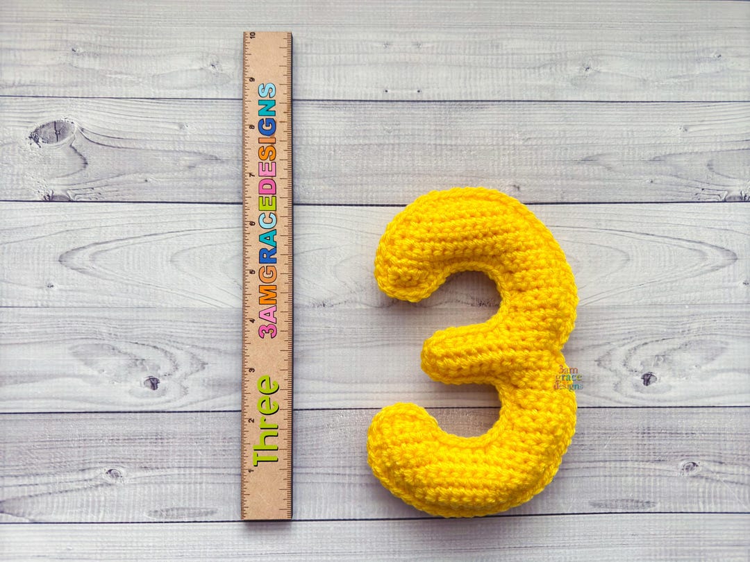 Mini Number Three 3 Crochet Pattern, Mini Number Three 3 Amigurumi ...