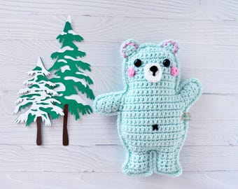 Mini Polar Bear Amigurumi Plushie Crochet Pattern Kawaii Cuddler Ragdoll PDF Digital Download
