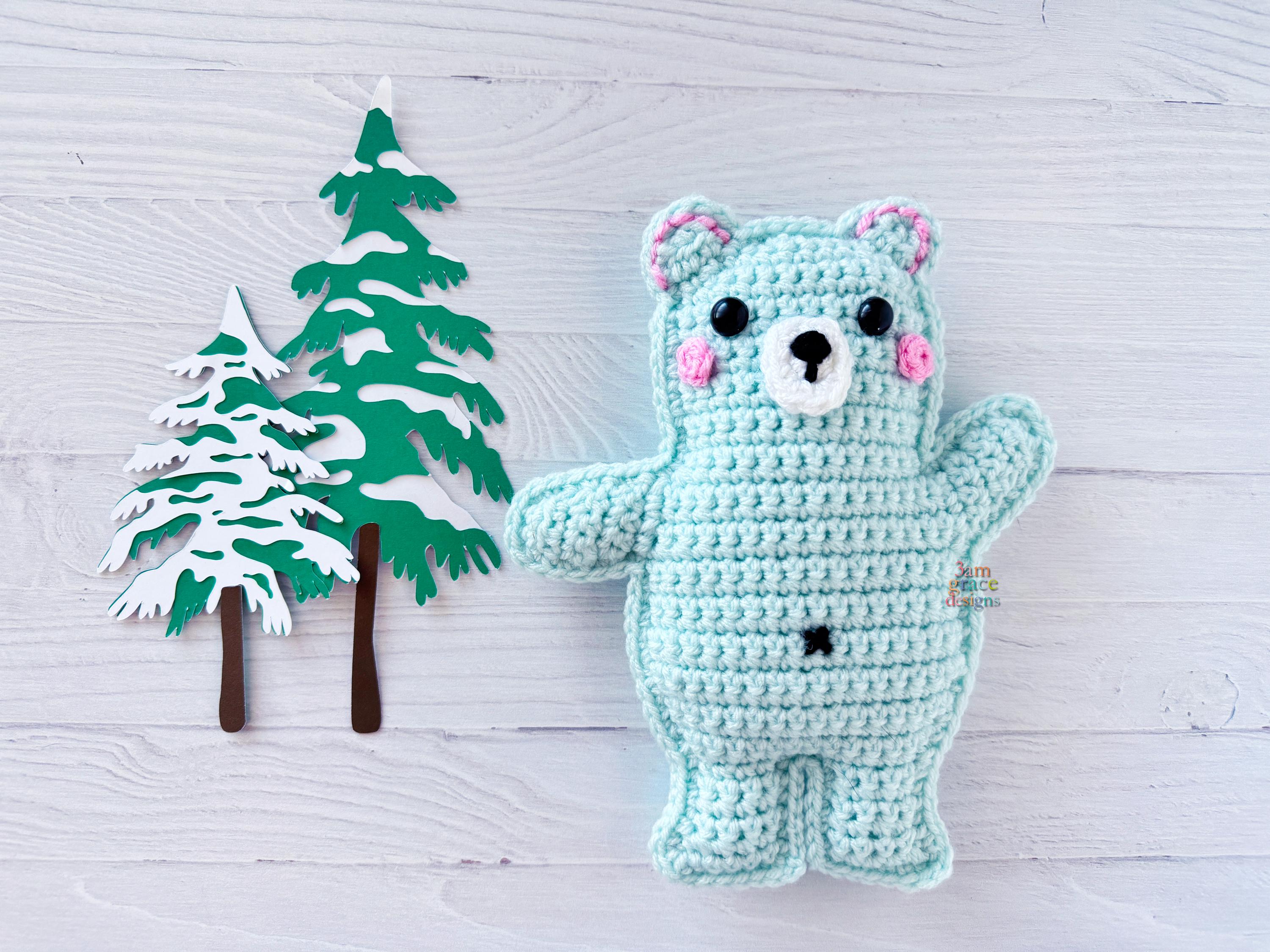 Mini Polar Bear Amigurumi Plushie Crochet Pattern Kawaii
