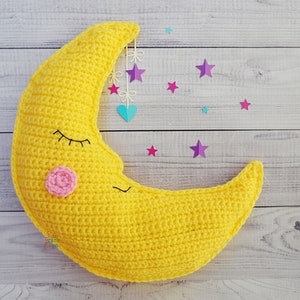 Crescent Moon Crochet Pattern, Crescent Moon Amigurumi Pattern, Crescent Moon Kawaii Cuddler, Moon Crochet Pattern, Moon Amigurumi Pattern