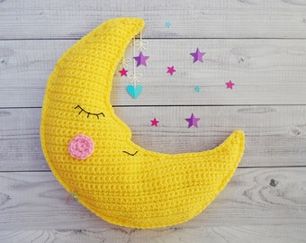 Crescent Moon Crochet Pattern, Crescent Moon Amigurumi Pattern, Crescent Moon Kawaii Cuddler, Moon Crochet Pattern, Moon Amigurumi Pattern