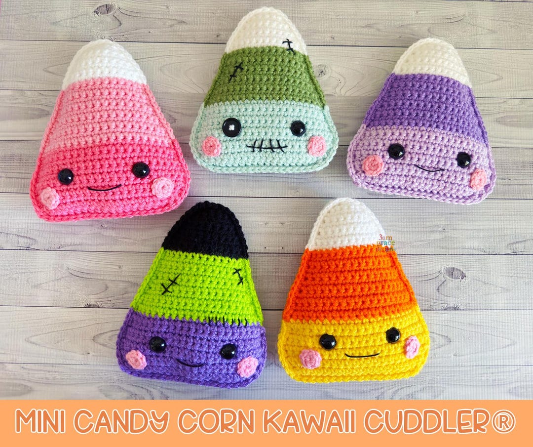 Candy Corn Amigurumi Plushie Crochet Pattern Kawaii Cuddler Ragdoll PDF ...