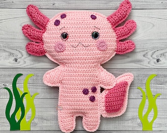 Axolotl Crochet Pattern, Axolotl Amigurumi Pattern, Axolotl Kawaii Cuddler, Axolotl Rag doll, Axolotl Ragdoll, Kawaii Axolotl, Axolotl