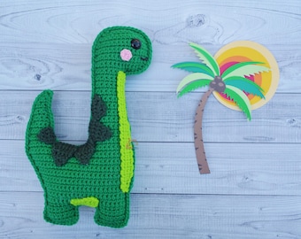 Brontosaurio Dinosaurio Amigurumi Plushie Crochet Patrón Kawaii Cuddler Ragdoll PDF Descarga Digital