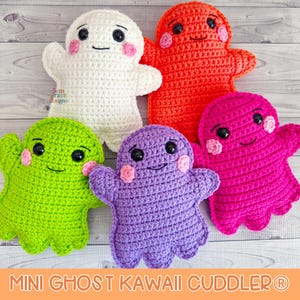Mini Ghost Amigurumi Plushie Crochet Pattern Kawaii Cuddler Ragdoll PDF Digital Download