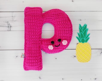 Lower Case Letter P Crochet Pattern, Letter P Amigurumi Pattern, Alphabet Crochet Pattern, Alphabet Amigurumi Pattern, Letter P Cuddler