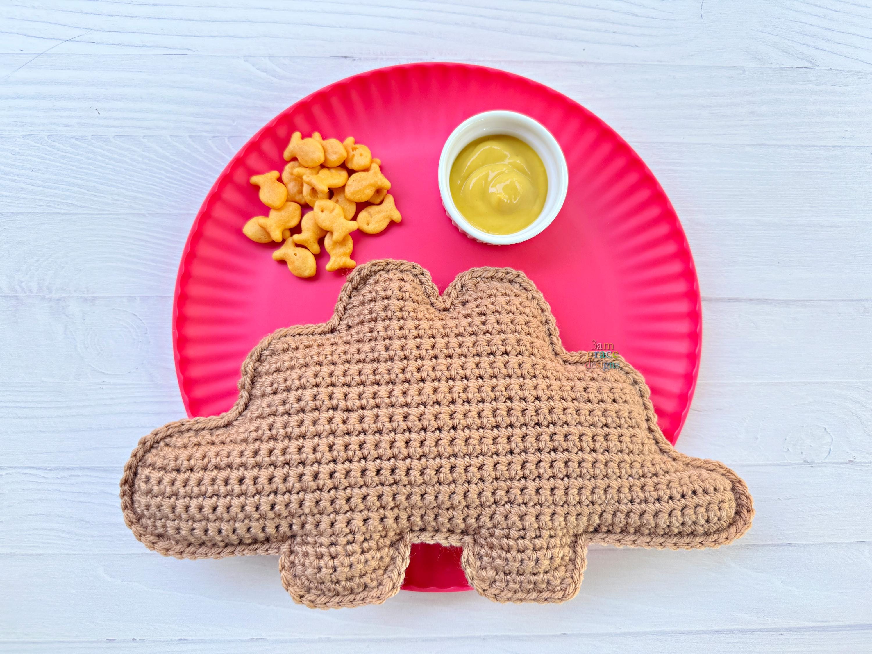 10 Dino Nugget Crochet Patterns for Playful Plushies, Pillows, and Giftable Makes 6 Stegosaurus Dino Chicken Nugget Amigurumi Plushie Crochet
