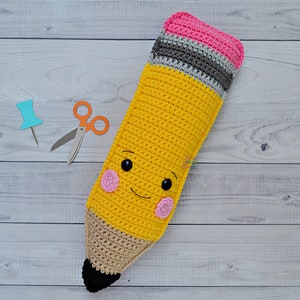 Pencil Crochet Pattern, Pencil Amigurumi Pattern, Pencil Kawaii Cuddler, Pencil Plushie, Pencil Stuffie, Kawaii Pencil, Crocheted Pencil