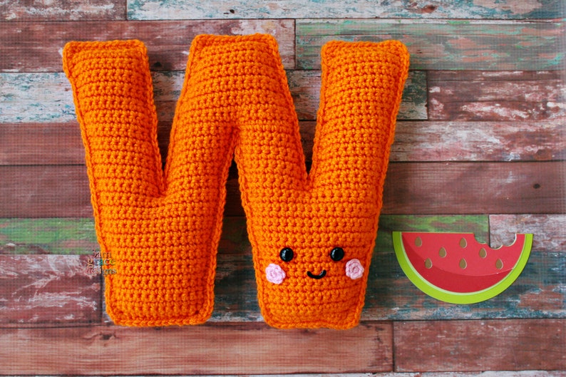 Letter W Crochet Pattern, Letter W Amigurumi Pattern, Alphabet Crochet Pattern, Alphabet Amigurumi Pattern, Letter W Ragdoll, Letter W image 3