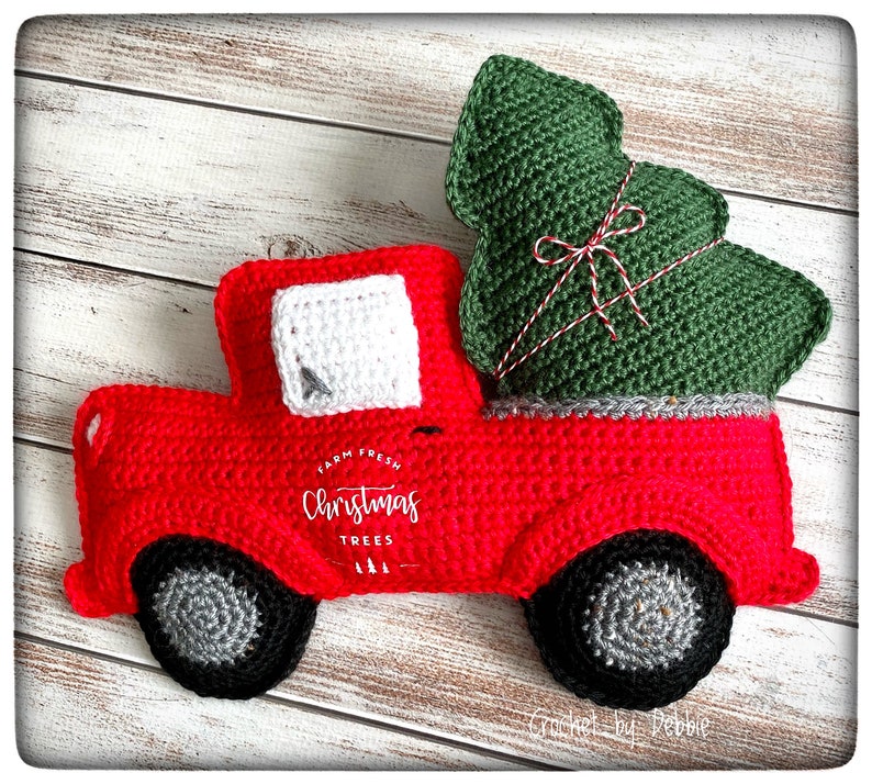 Red Christmas Truck Crochet Pattern, Red Christmas Truck Amigurumi Pattern, Red Christmas Truck Kawaii Cuddler, Red Christmas Truck Ragdoll image 5