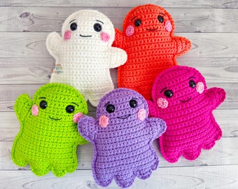 Mini Ghost Amigurumi Plushie Crochet Pattern Kawaii Cuddler Ragdoll PDF Digital Download