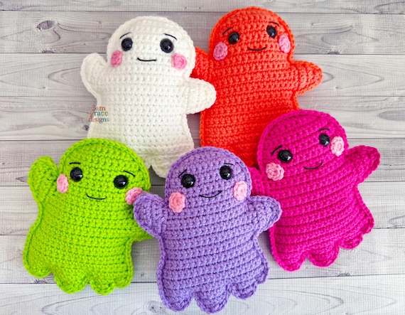 Mini Ghost Amigurumi Plushie Crochet Pattern Kawaii Cuddler Ragdoll PDF Digital Download