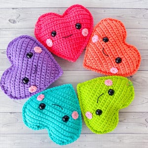 Mini Heart Amigurumi Plushie Crochet Pattern Kawaii Cuddler Ragdoll PDF Digital Download
