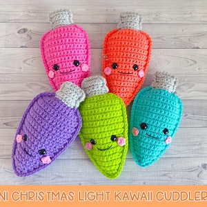 Christmas Light Amigurumi Plushie Crochet Pattern Kawaii Cuddler Ragdoll PDF Digital Download
