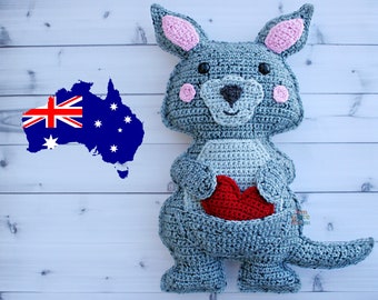 Kangaroo Crochet Pattern, Kangaroo Amigurumi Pattern, Kangaroo Kawaii Cuddler, Kangaroo Rag doll, Kangaroo Ragdoll, Kawaii Kangaroo