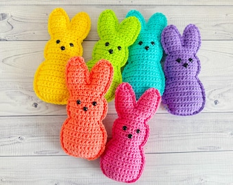 Mini Easter Peep Marshmallow Bunny Amigurumi Plushie Crochet Pattern Kawaii Cuddler Ragdoll PDF Digital Download